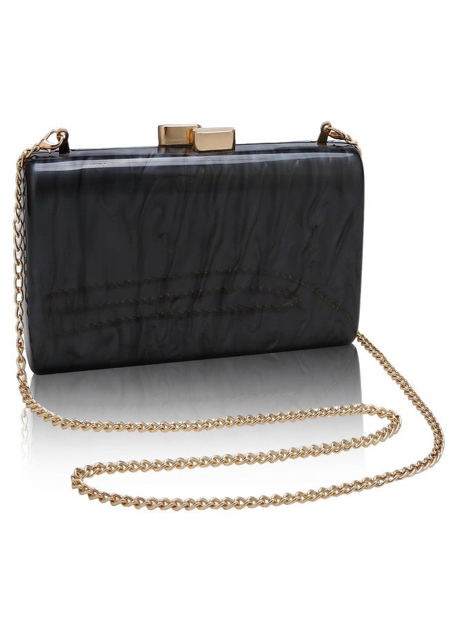 Simcat Acrylic Clutch Purse for Women, Evening Bag Clutch Purses for Women, Chic Metal Evening Handbag, Marble Shoulder Crossbody Bag with Chain for Prom Wedding Party Decoration - Image 1